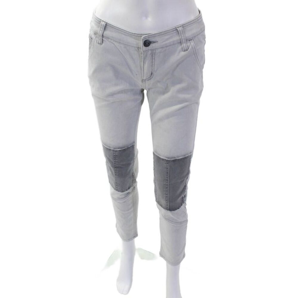 Free People Womens Cropped Ankle Pants Gray Button Fly Size 0